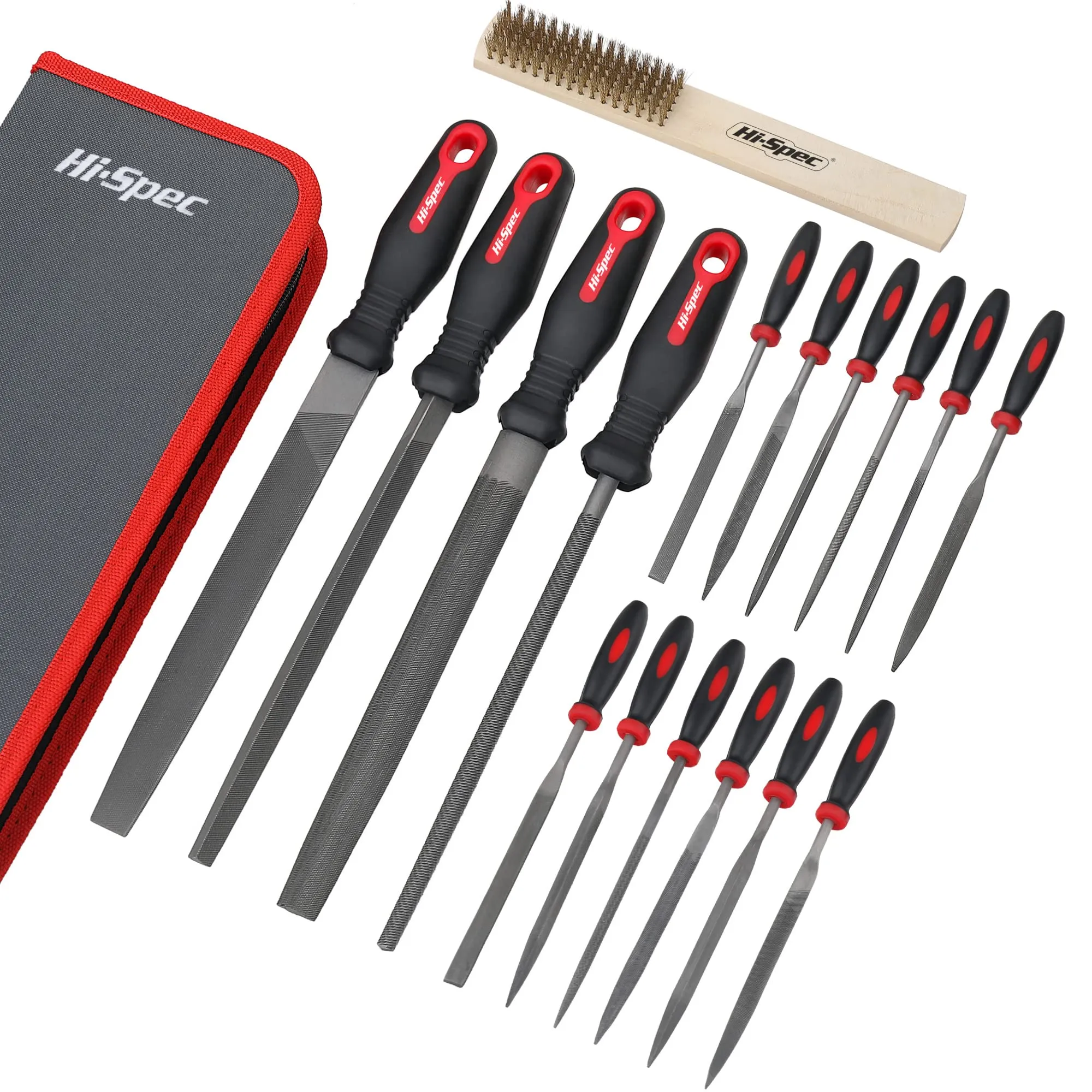 17pc Piece Metal Hand & Needle File Tool Kit Set. Large & Small Carbon Steel Files for Craft, Metal and Woodwork. Complete with a Brush