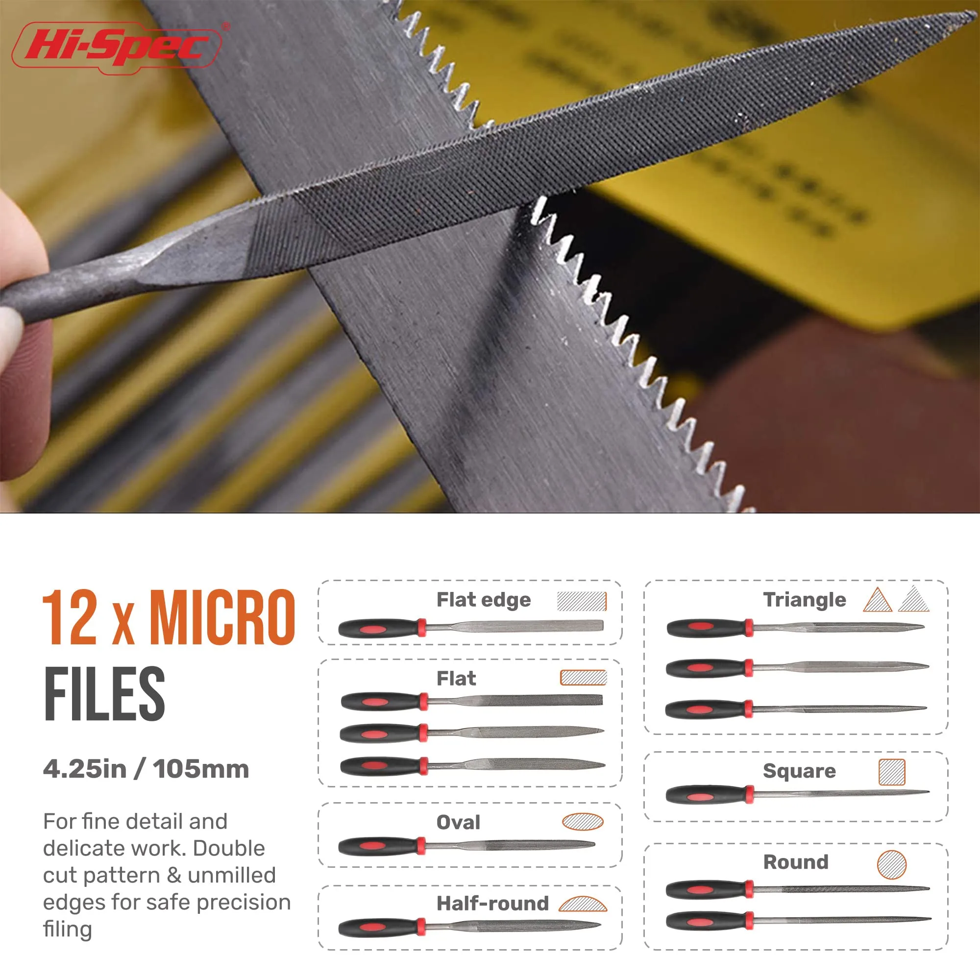 17pc Piece Metal Hand & Needle File Tool Kit Set. Large & Small Carbon Steel Files for Craft, Metal and Woodwork. Complete with a Brush