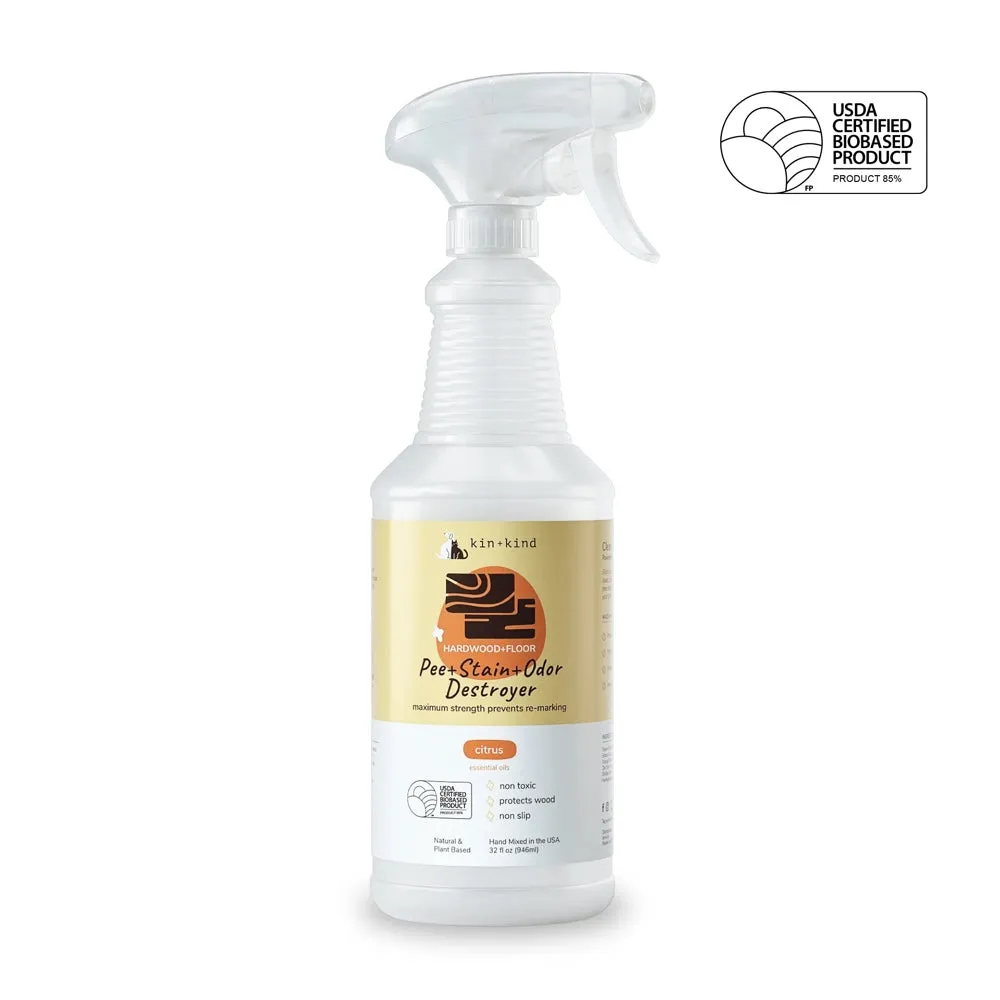 $2 OFF: Kin Kind Pee Stain Odor Destroyer 32oz (Hardwood Floor) - Citrus