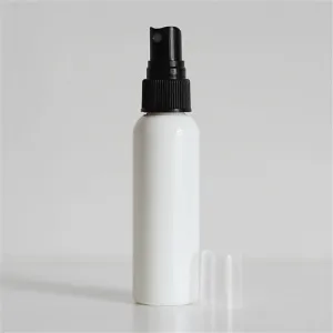 2 oz White PET Bullet Bottle with 20-410 Black Mister