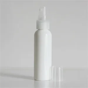 2 oz White PET Bullet Bottle with 20-410 Natural Mister