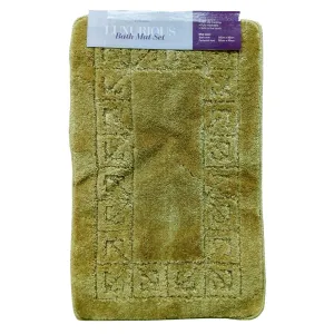 2x Bath Mat Set - Green