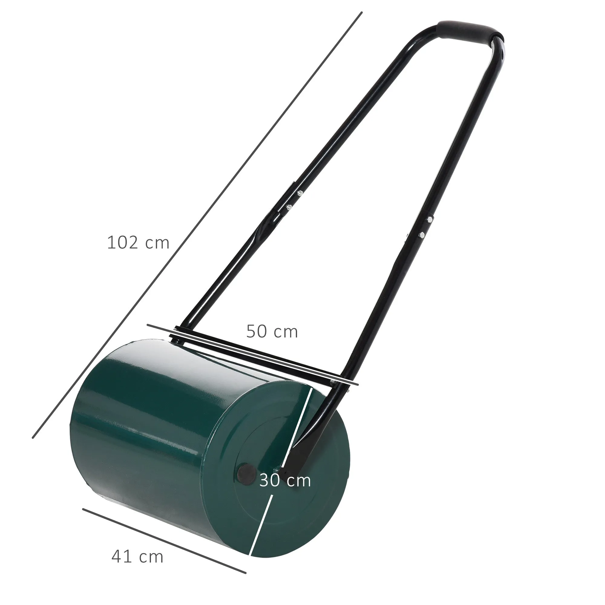 30cm Metal Water/Sand Filled Heavy Duty Garden Lawn Roller Green