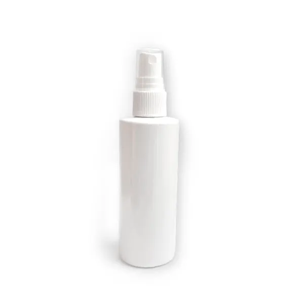 4 oz White Plastic Slim Bottle & Fine Mist Sprayer