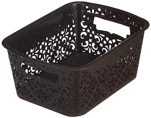 Amazon Brand - Solimo Royal Multipurpose Storage Basket - Small (Set of 3, Brown)