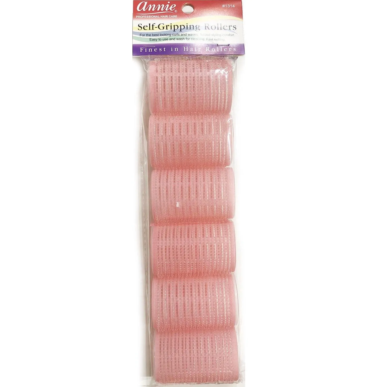 Annie Self Gripping Rollers Pink 1 5/8" 6CT 1314