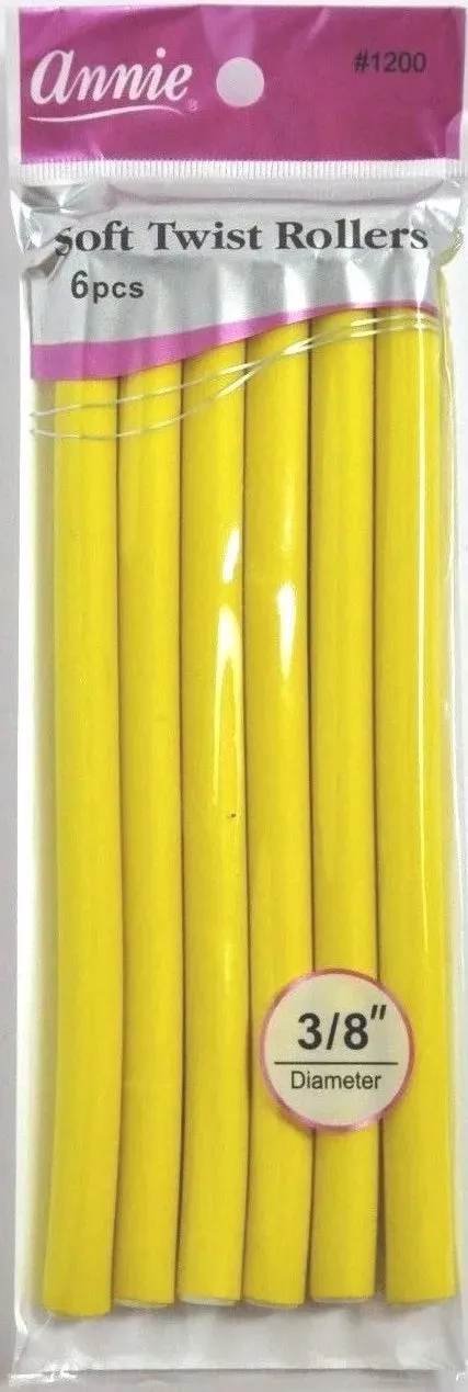 Annie Soft Twist Yellow Rollers 3/8" 6 Pcs 1200S