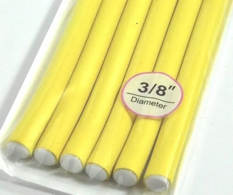 Annie Soft Twist Yellow Rollers 3/8" 6 Pcs 1200S