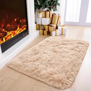 Anti-Slip Soft Fluffy Door Mat-15093Light Beige