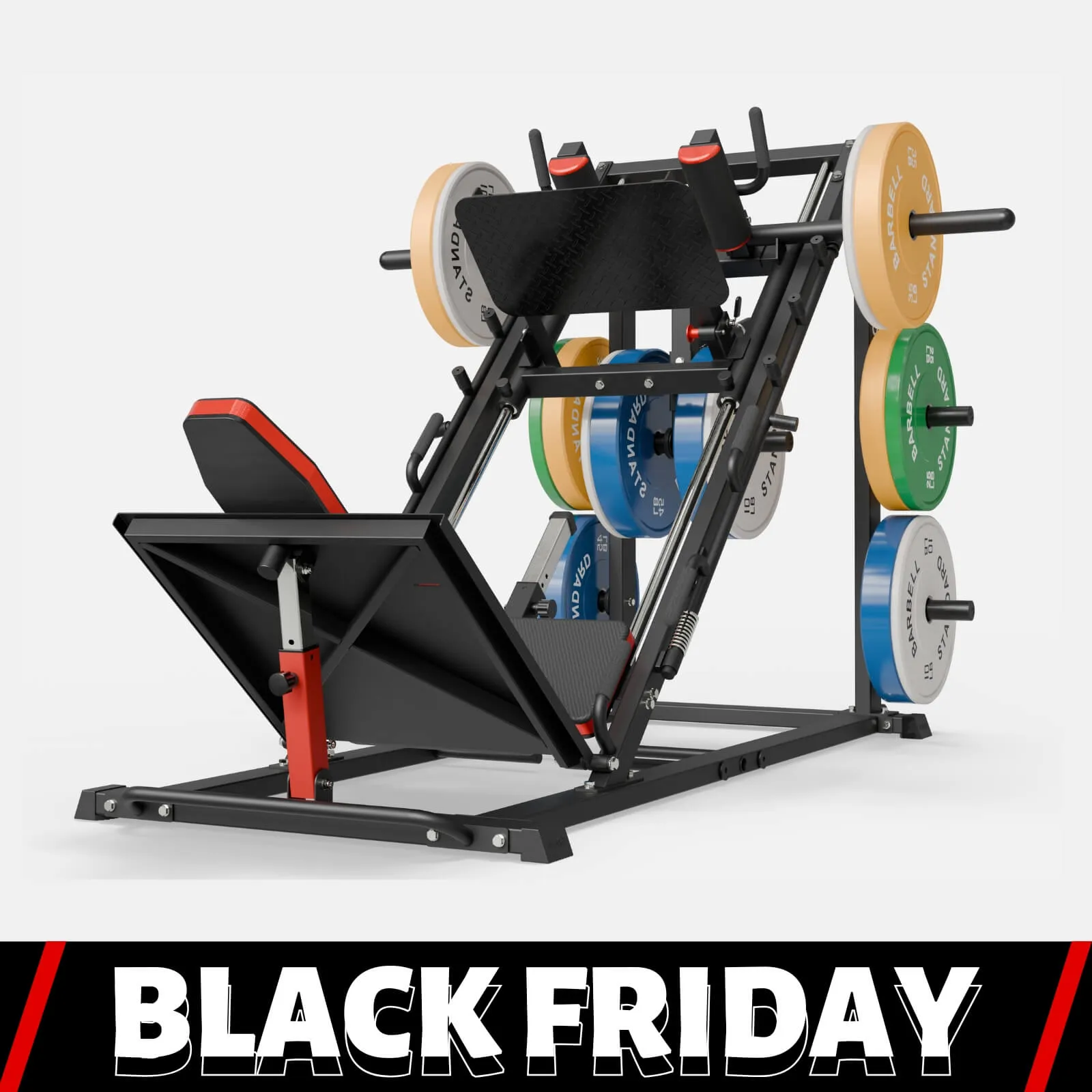 Arete™ 3-In-1 Leg Press Hack Squat Machine With Calf Block