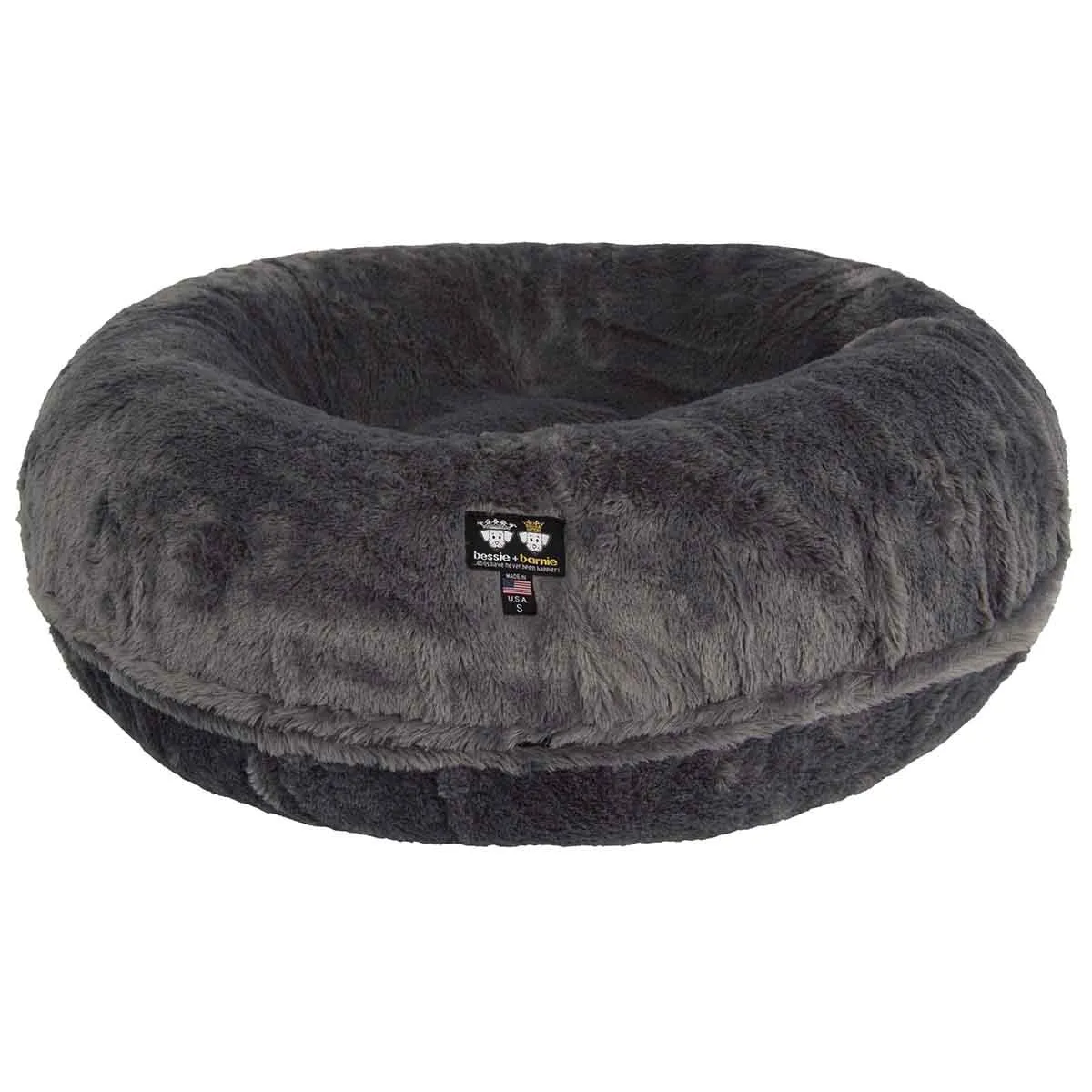 Bagel Dog Bed Mid Shag Grey Fox