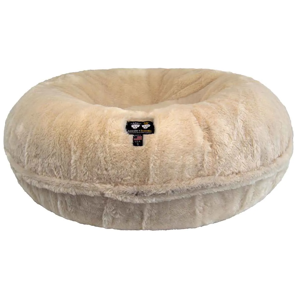 Bagel Dog Bed Mid Shag Natural Husky