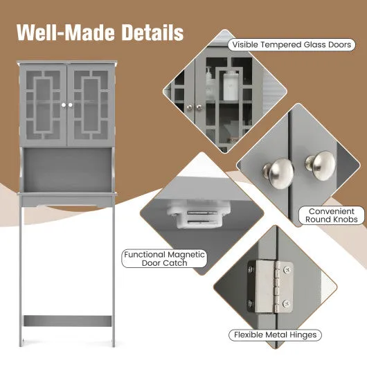 Bathroom Spacesaver Organizer with Adjustable Shelf-Gray