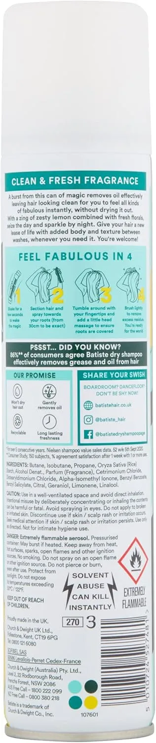 Batiste  Dry Shampoo Spray Classic Fresh Original 50ml / 200ml