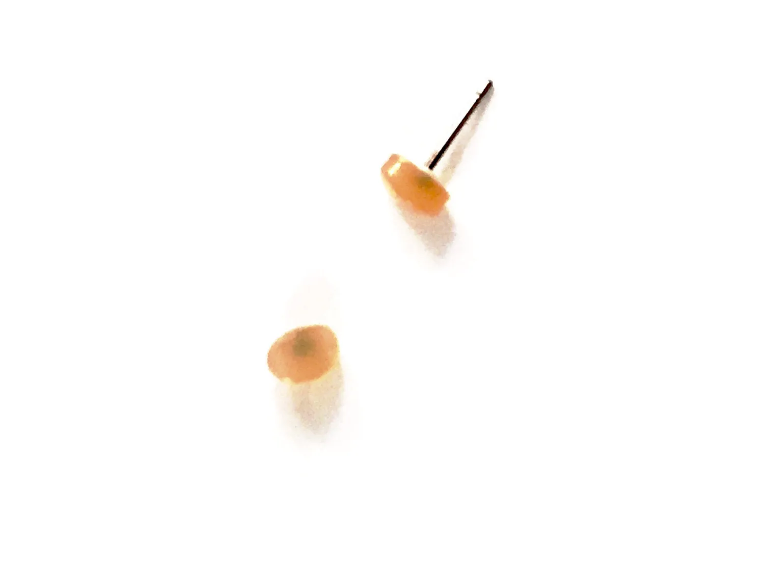 Beige Moonglow Tiny Oval Stud Earrings