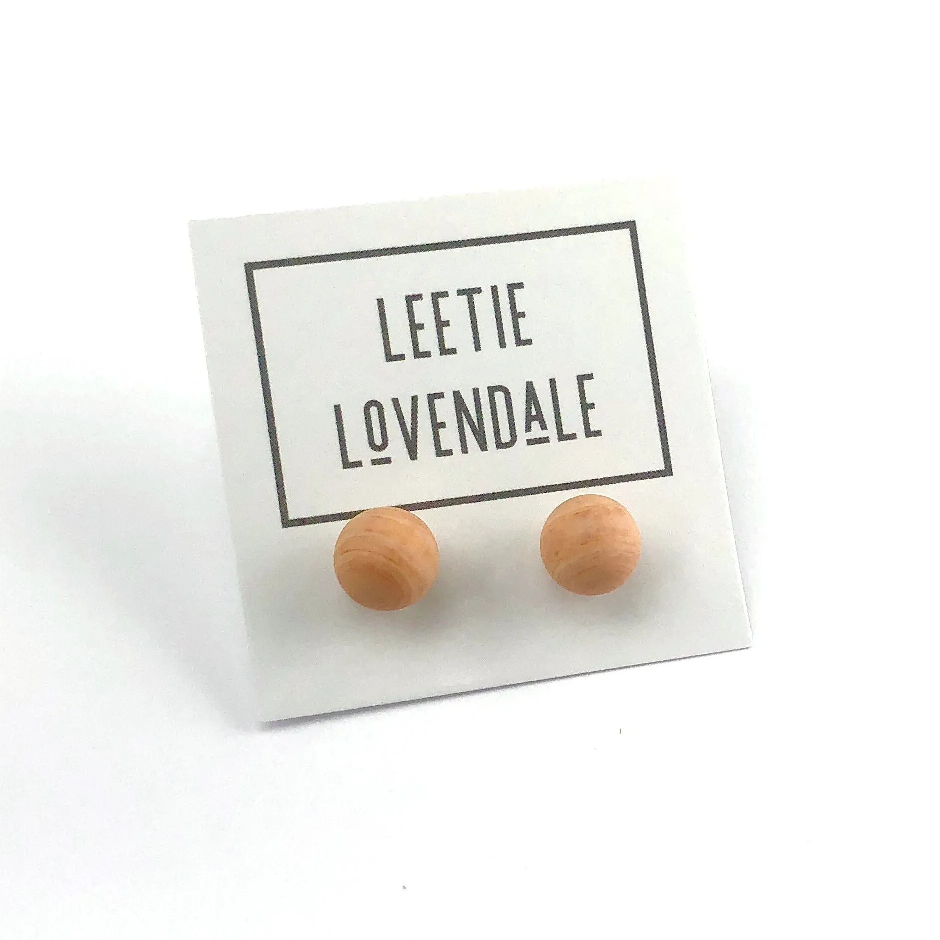 Beige Petite Orange Swirl Matte Studs Earrings