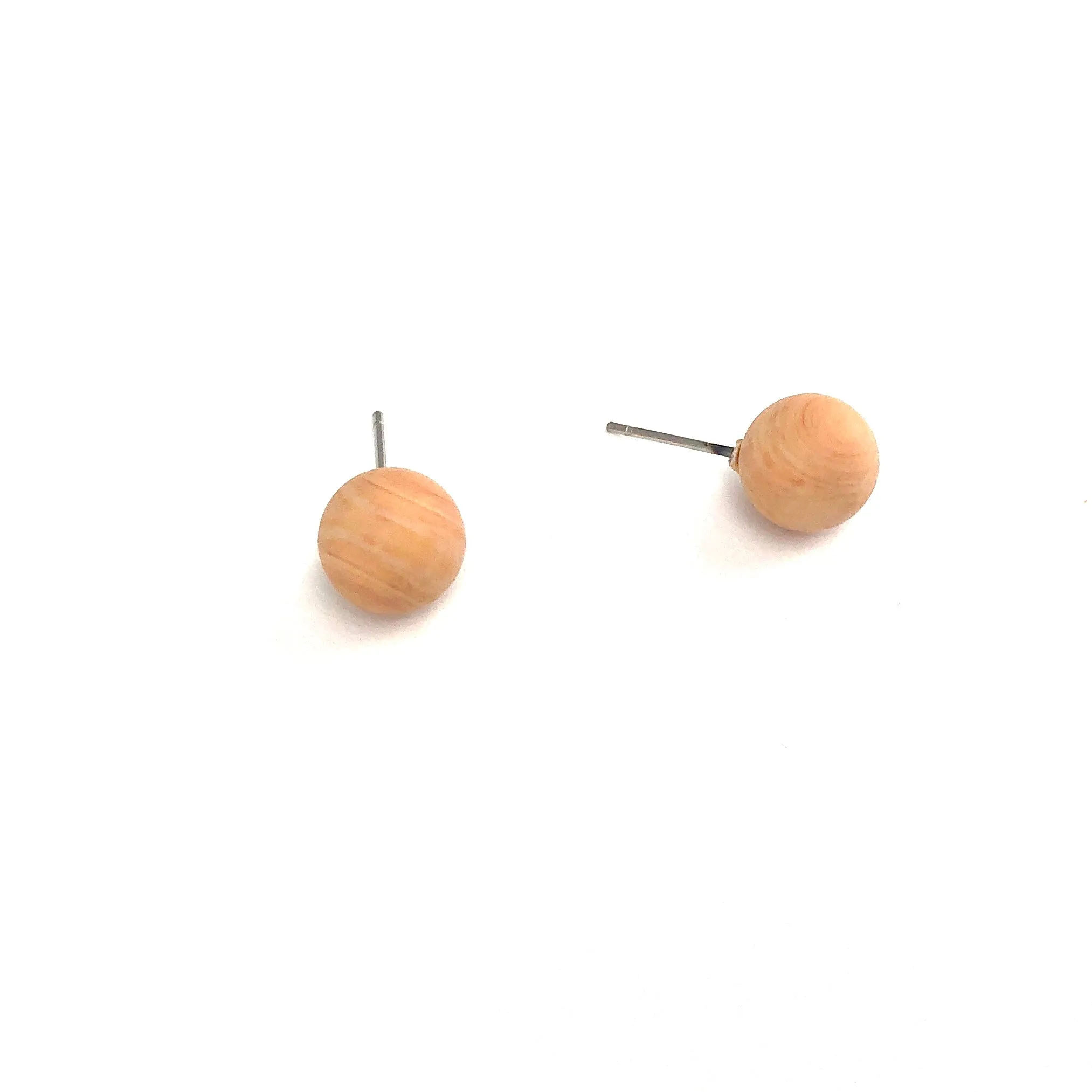 Beige Petite Orange Swirl Matte Studs Earrings