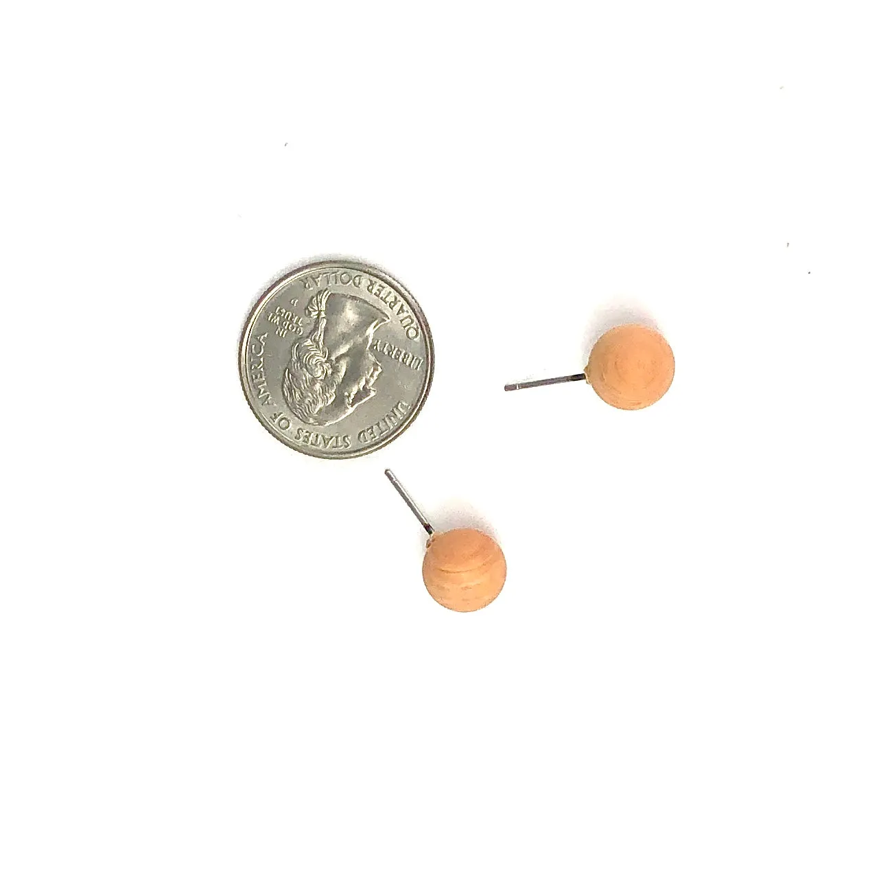 Beige Petite Orange Swirl Matte Studs Earrings