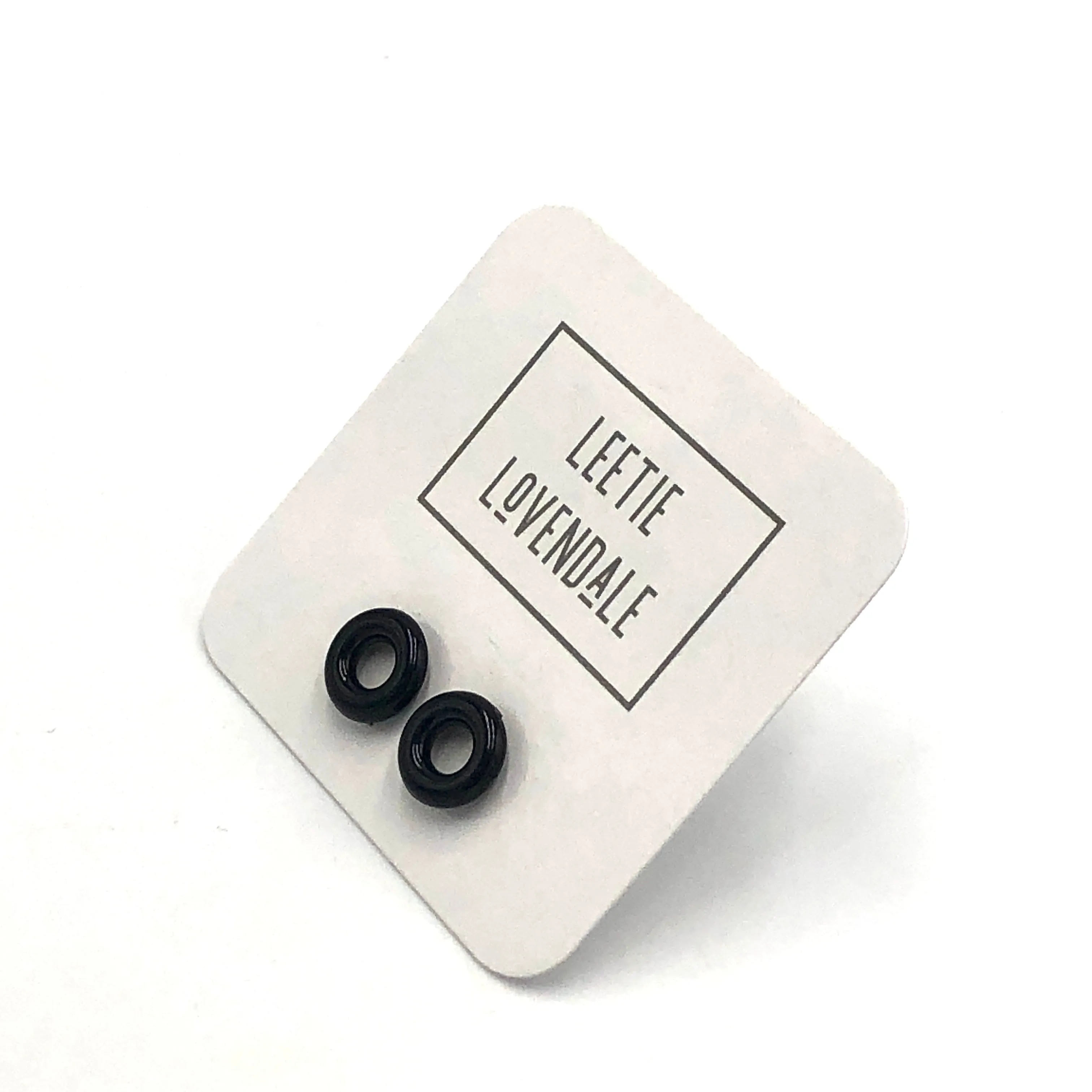 Black Donut Stud Earrings