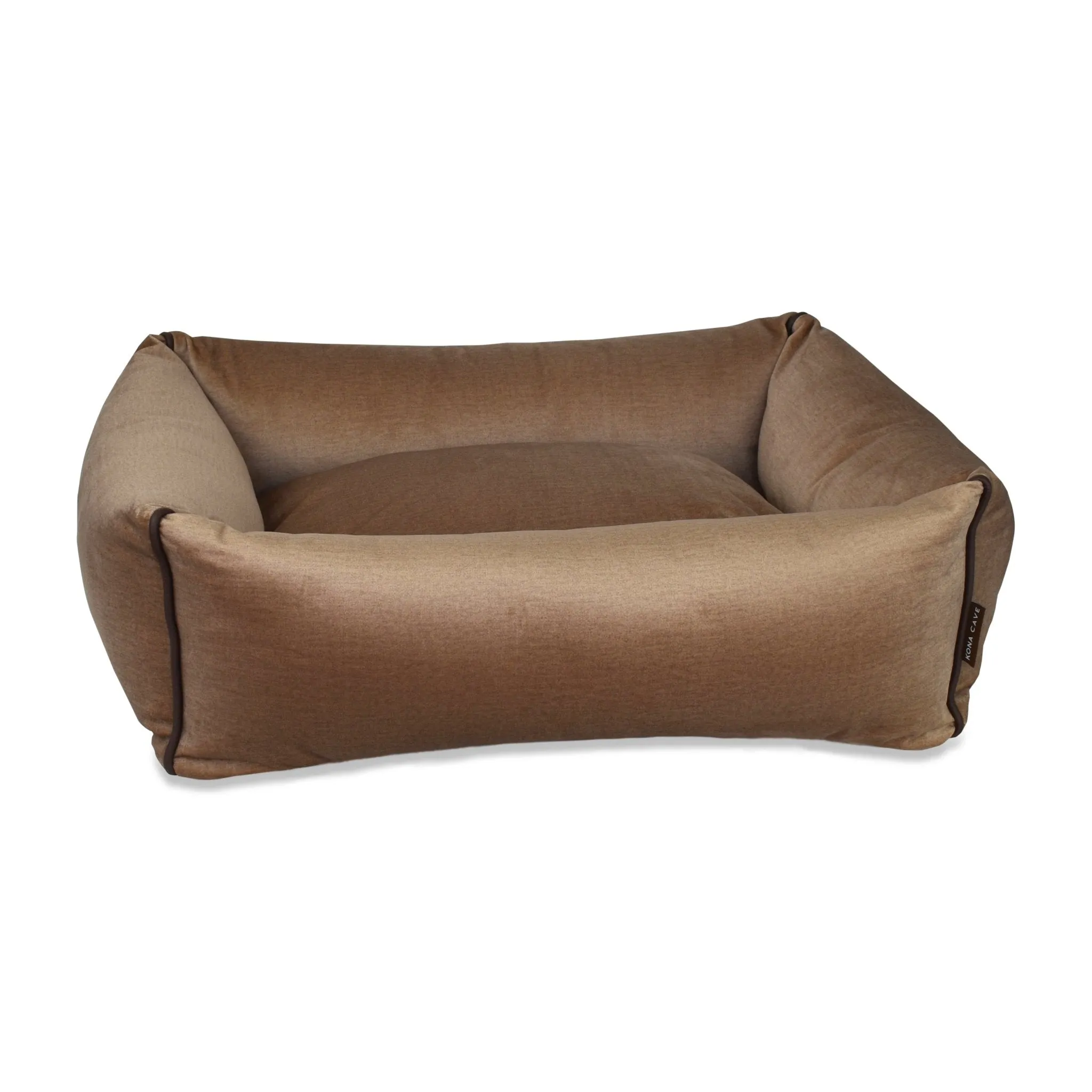 Bolster Pet Bed - Beige Velvet