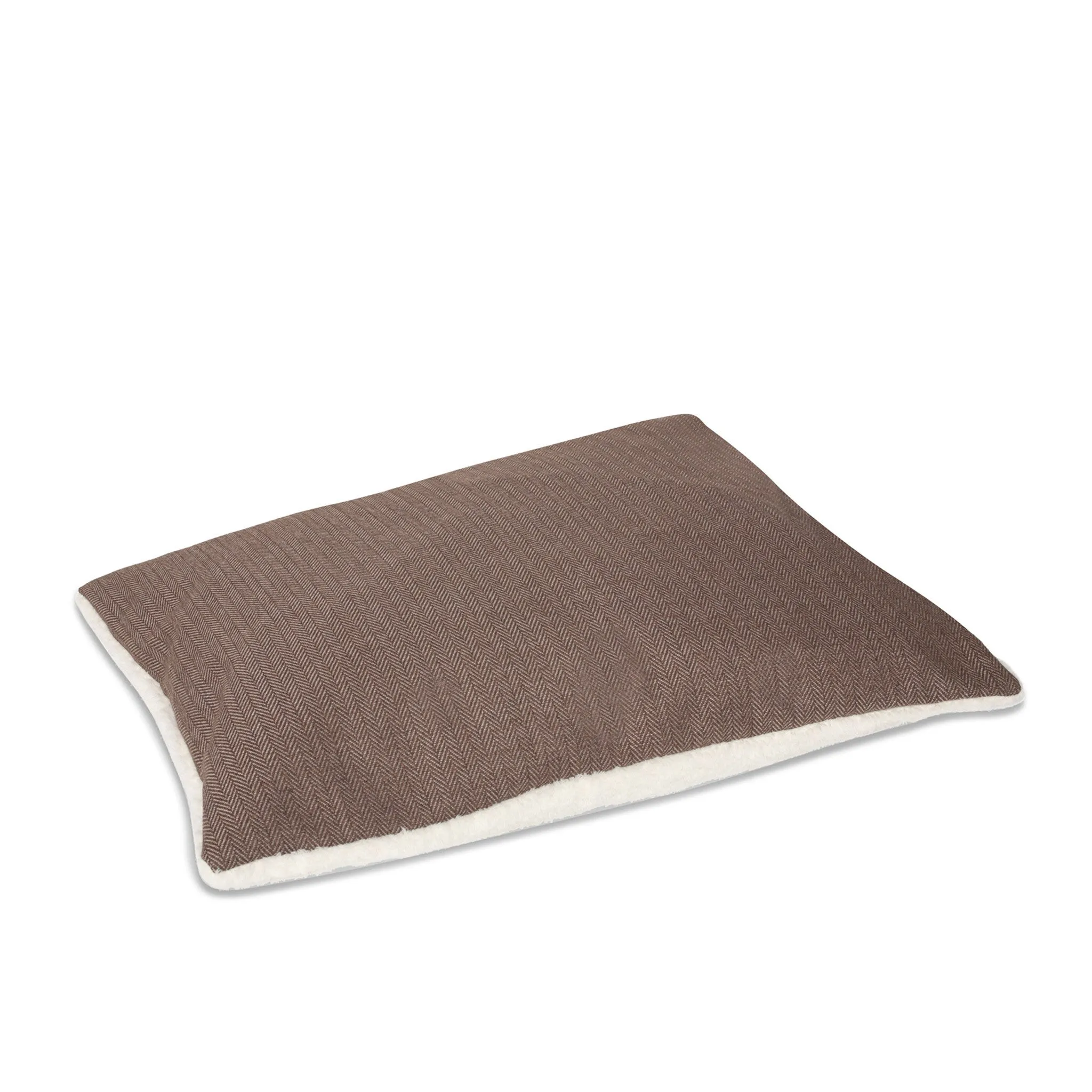 Bolster Pet Bed - Brown Herringbone