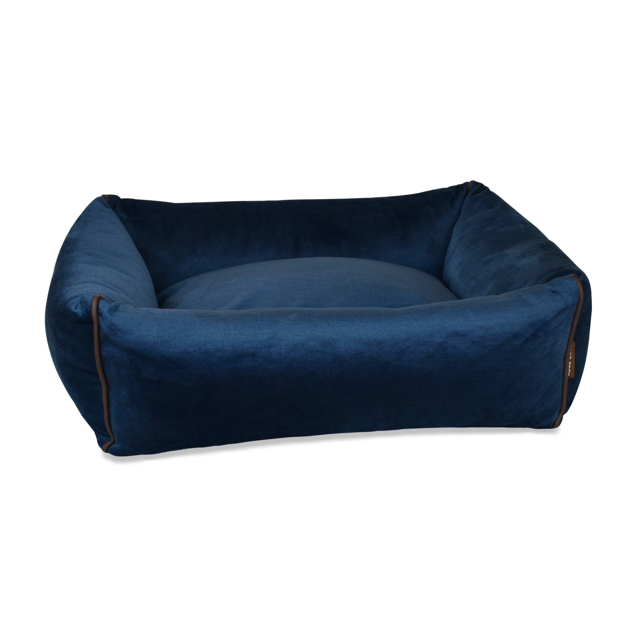 Bolster Pet Bed - Midnight Blue Velvet