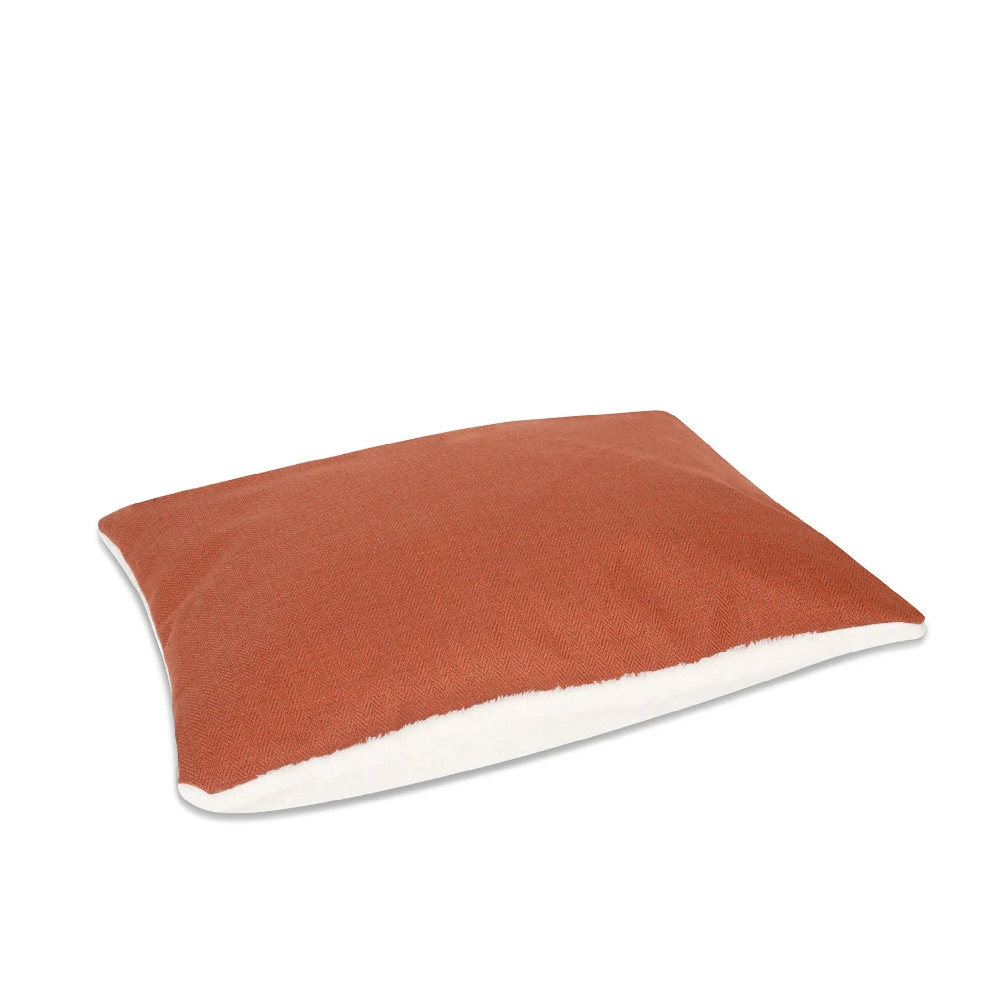 Bolster Pet Bed - Orange Herringbone