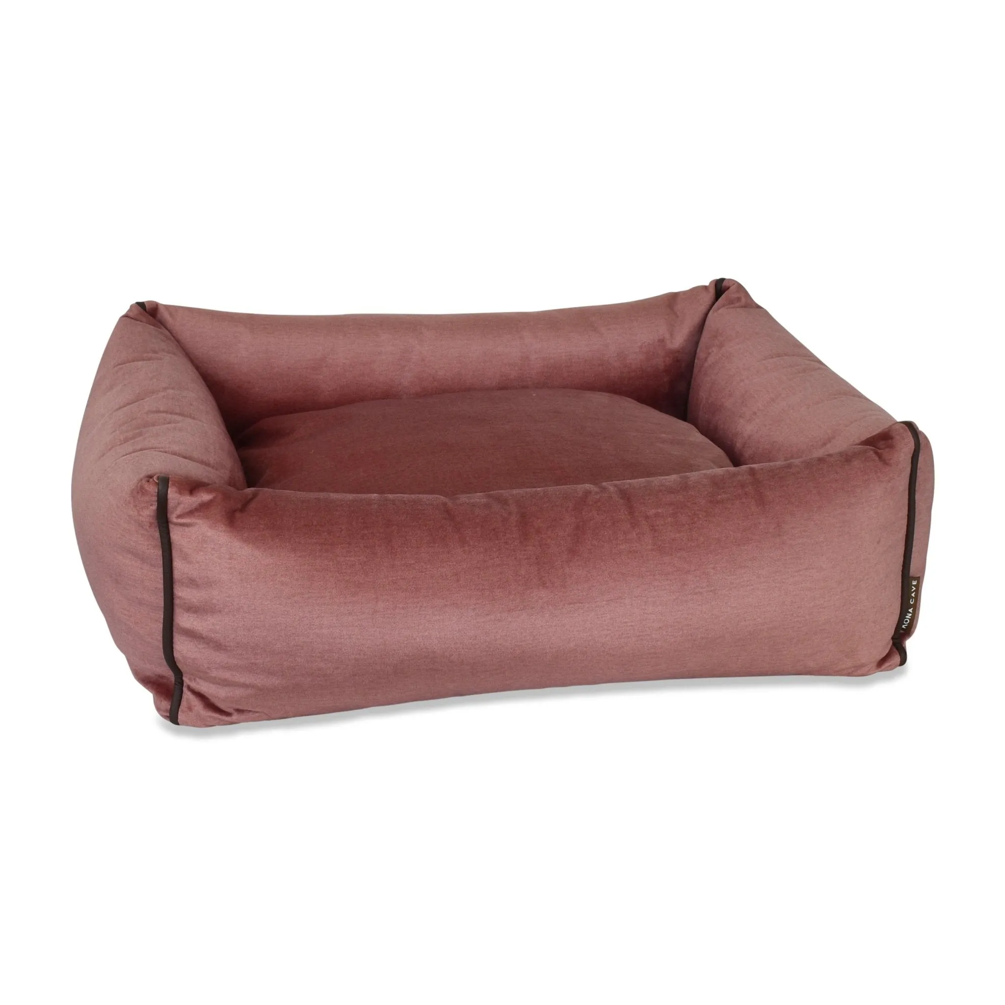 Bolster Pet Bed - Pale Pink Velvet