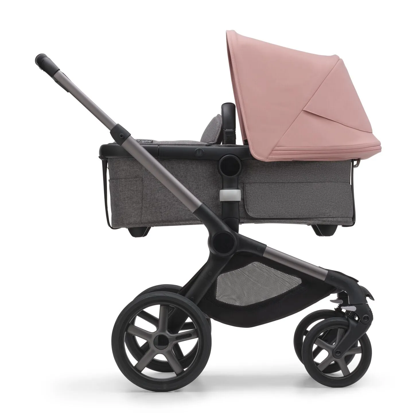 Bugaboo Fox 5 Bassinet & Seat Stroller - Graphite Chassis-Pink/Grey Mélange