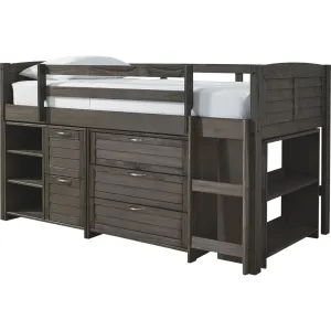 Caitbrook Loft Bed w/Bin & Drawer Storage