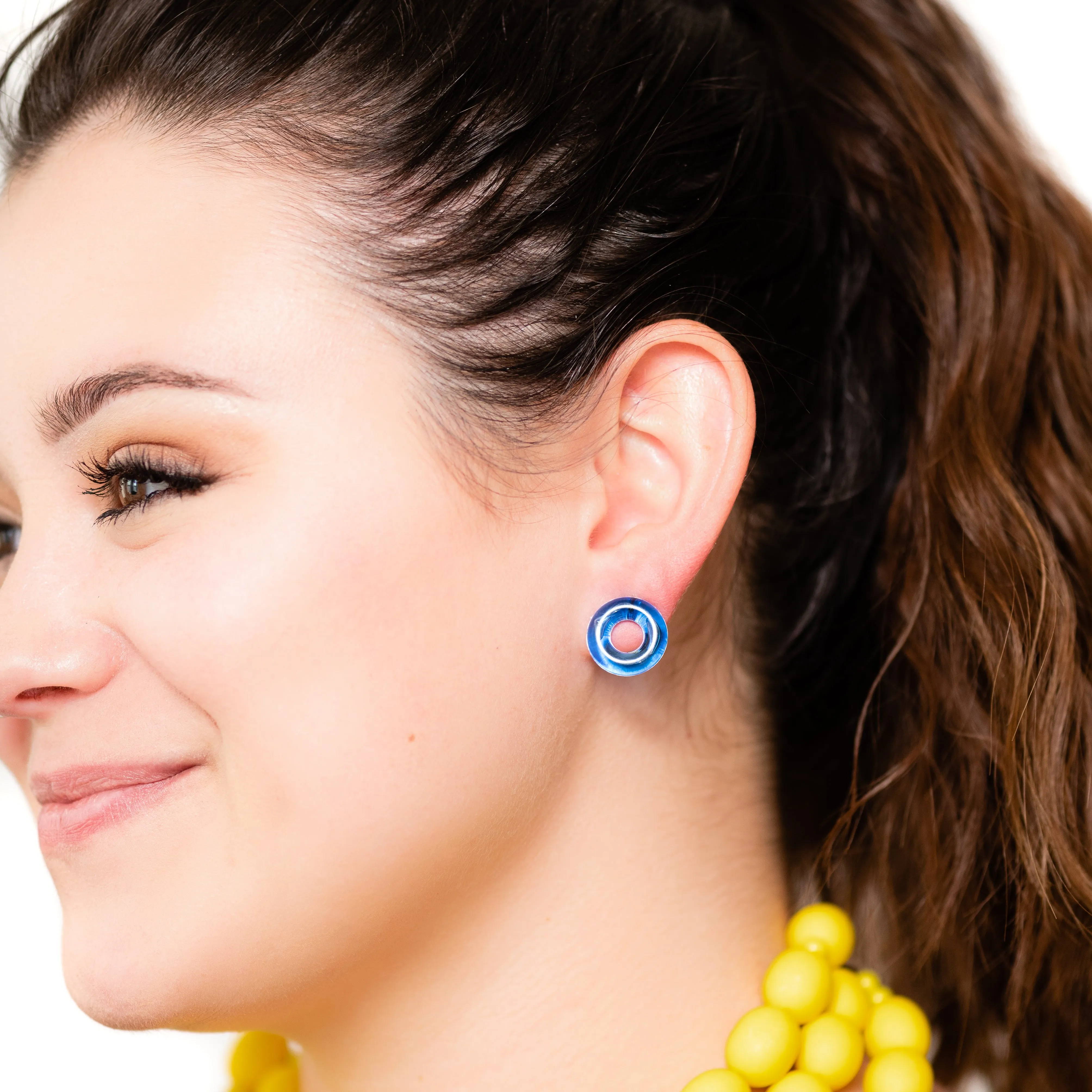 Capri Blue Donut Stud Earrings