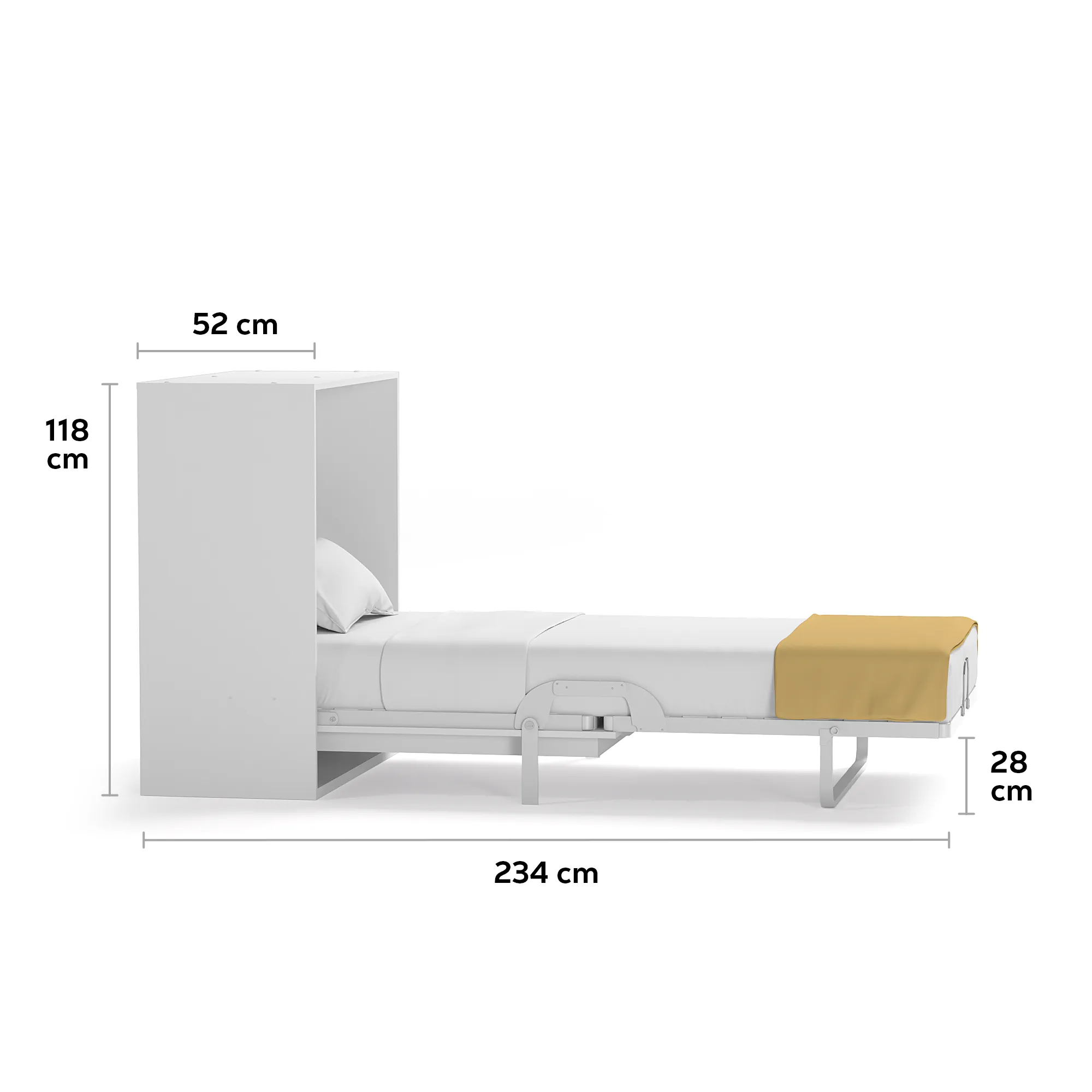 Capsule Folding King Single Wall Bed with Table