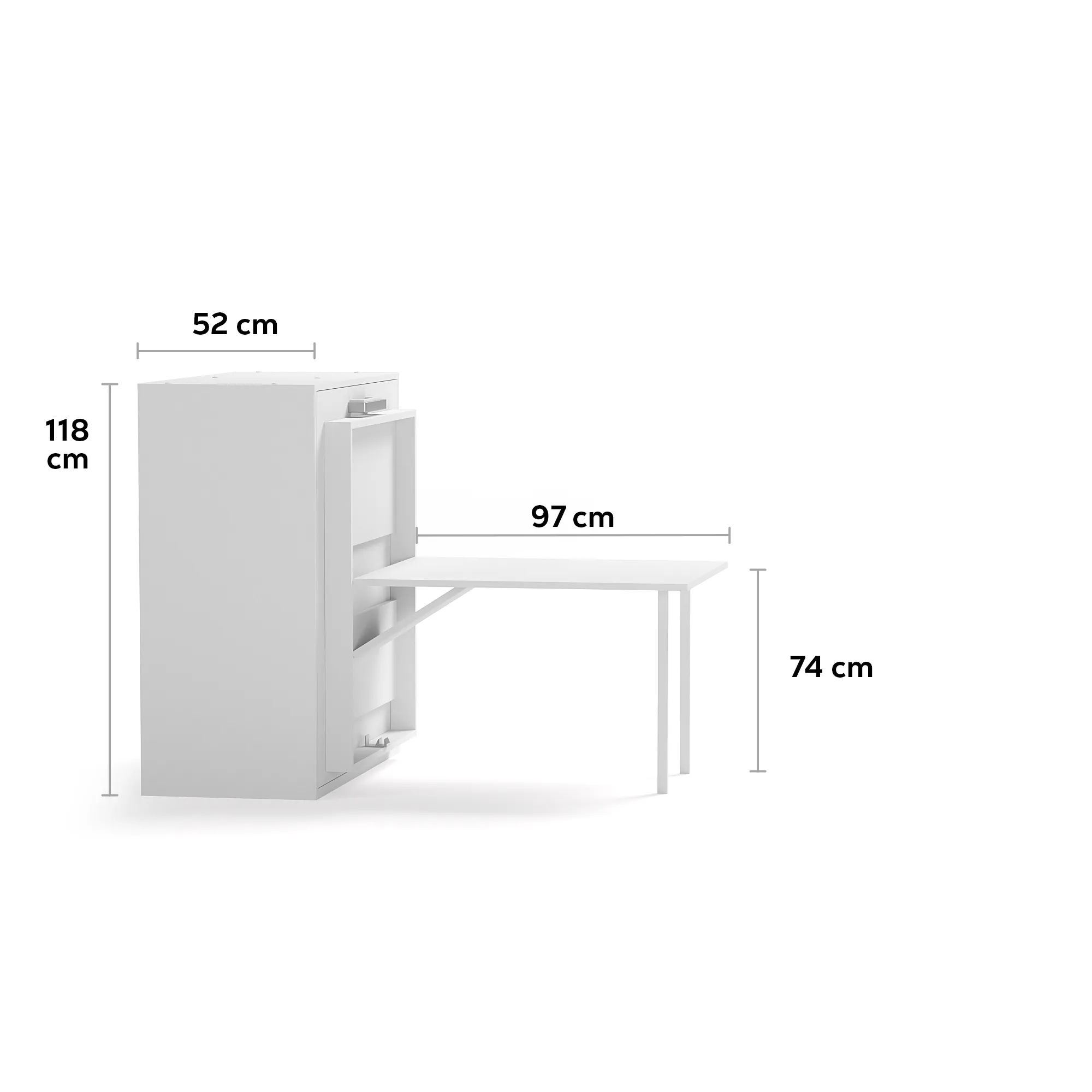 Capsule Folding King Single Wall Bed with Table