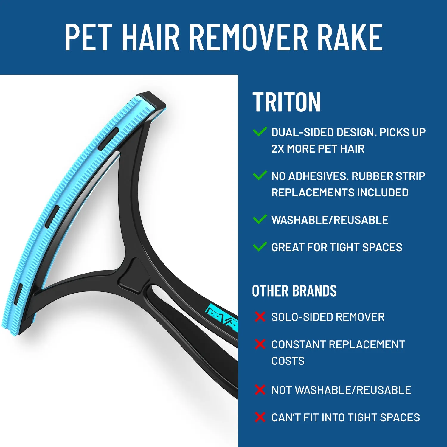 Carpet Rake for Pet Hair Removal Triton