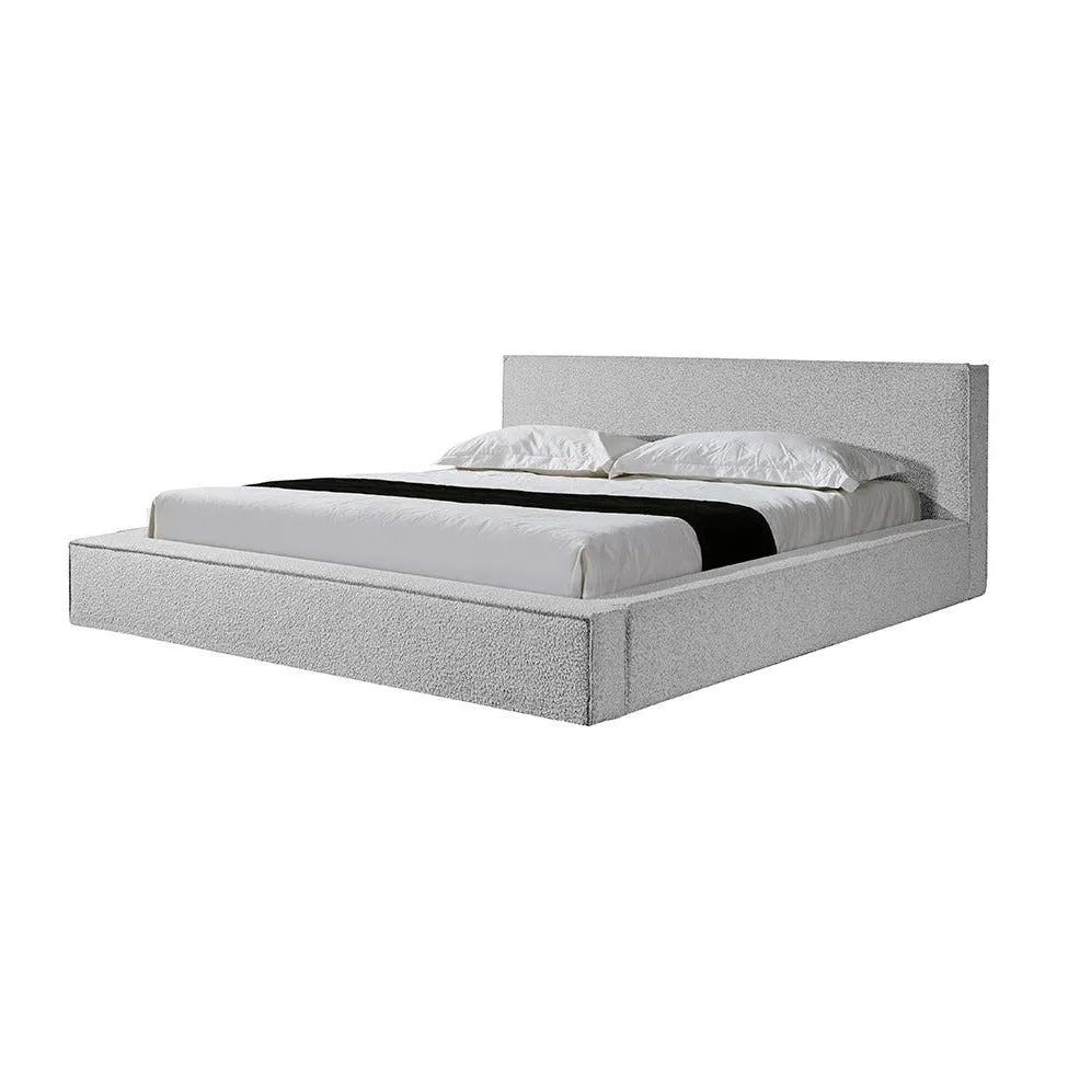 Castillo King Bed Frame - Cloudy Pepper Boucle