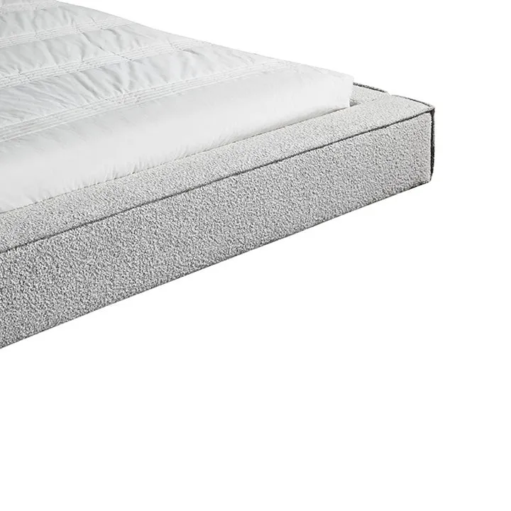 Castillo King Bed Frame - Cloudy Pepper Boucle