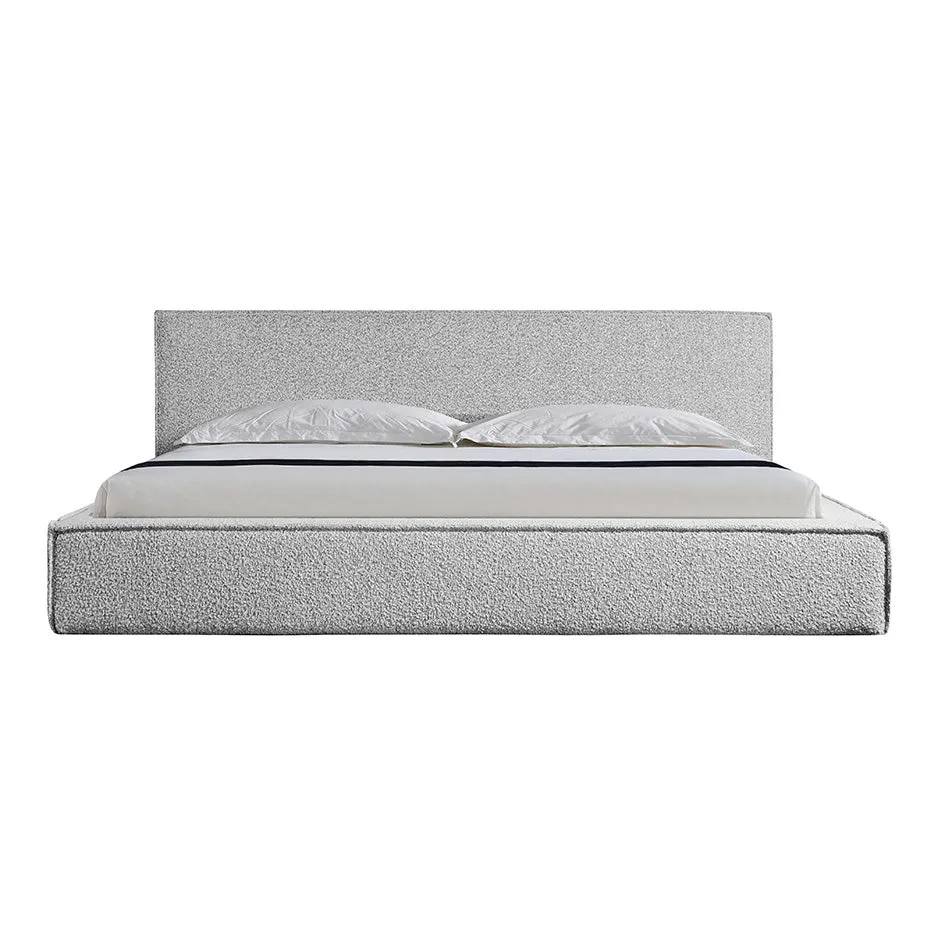 Castillo King Bed Frame - Cloudy Pepper Boucle