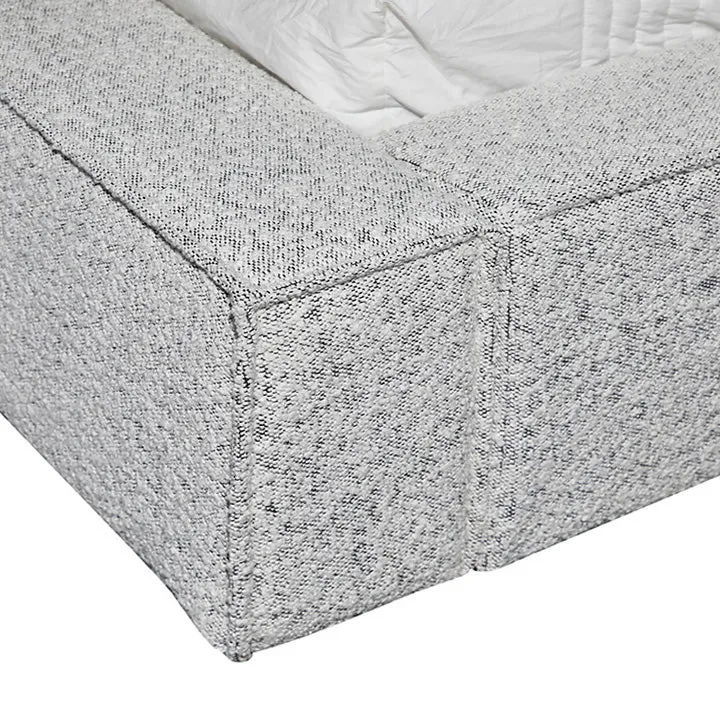 Castillo King Bed Frame - Cloudy Pepper Boucle