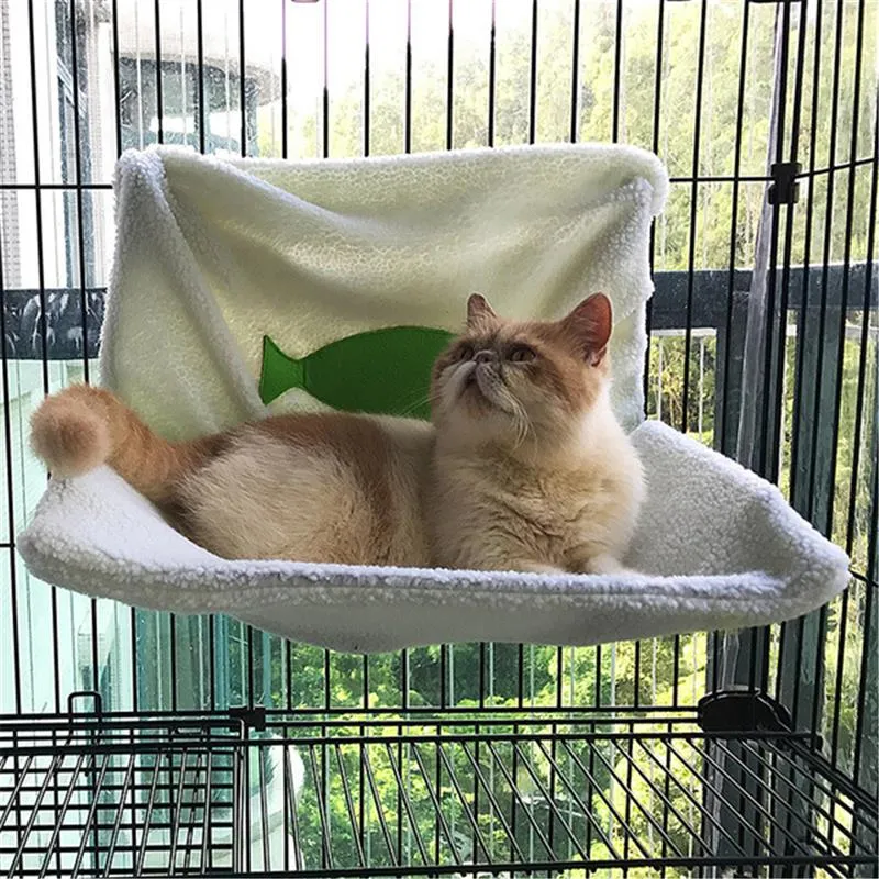 Cat Kitty Warm Hammock Bed Pet Hammocks Hanging Bed Soft Fleece Cat Beds Winter Warm Cat Window House Sofa