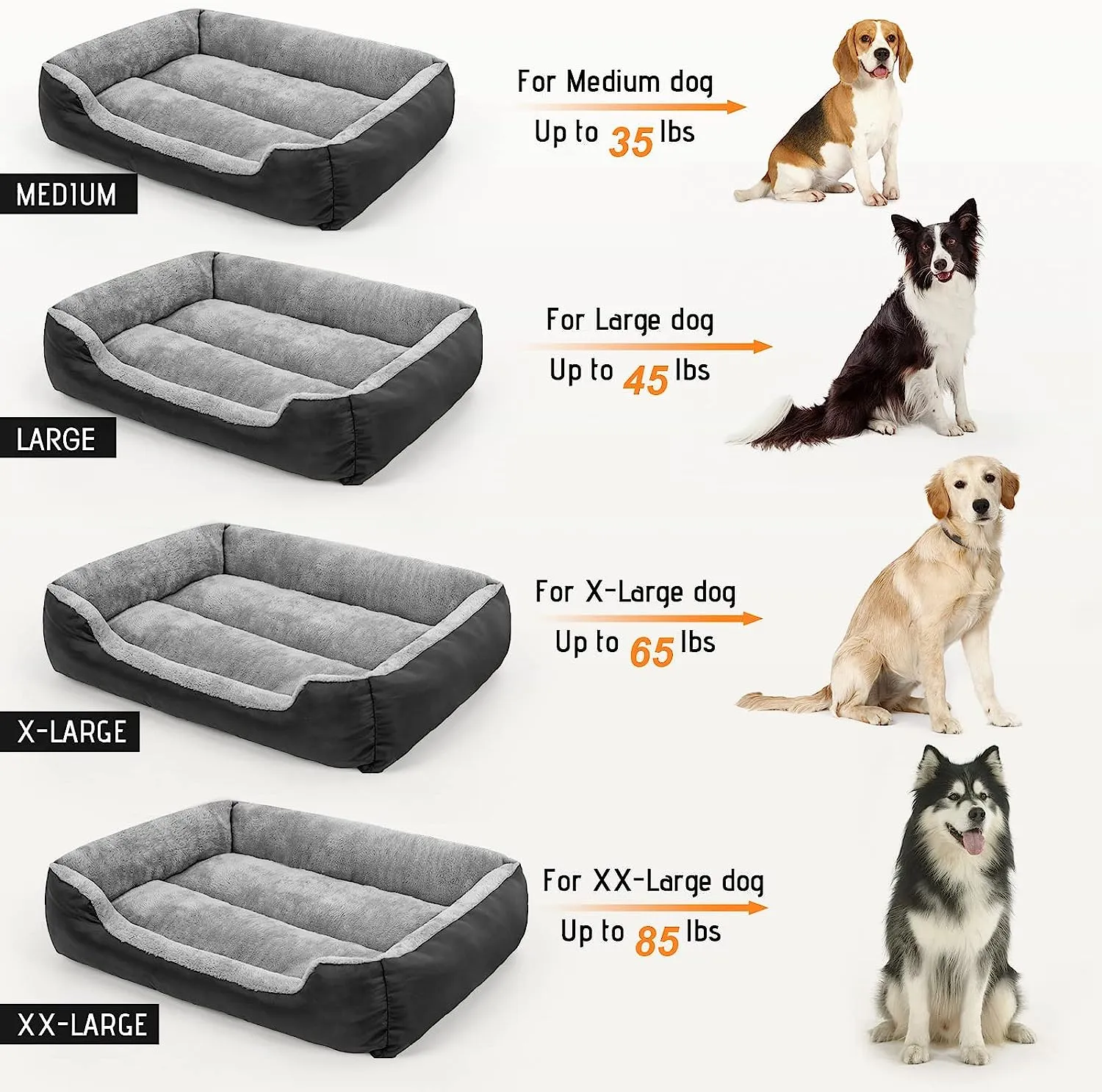 Comfortable Washable Dog Bed for Medium and Large Breeds