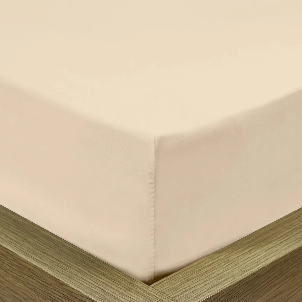 Cotton Home 1pc Fitted Sheet Super Soft Stone Beige