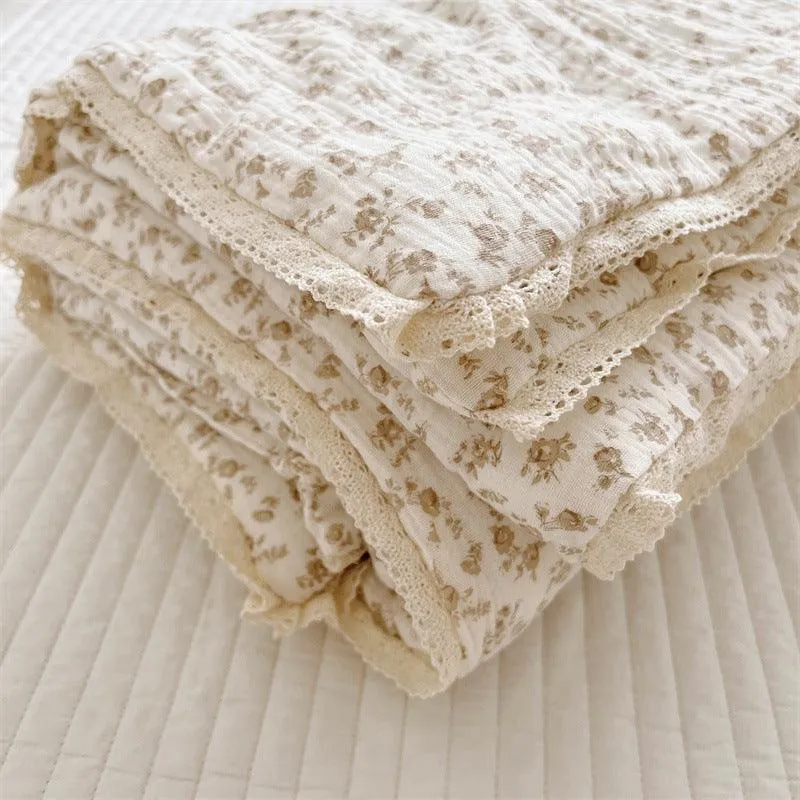 Cotton Muslin Crib Quilt Blanket - Camellia