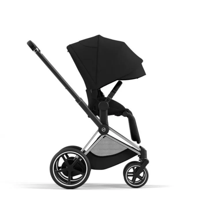 Cybex E-Priam 2 Stroller - Chrome/Black Frame   Deep Black Seat Pack