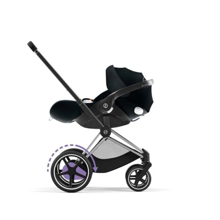 Cybex E-Priam 2 Stroller - Chrome/Black Frame   Deep Black Seat Pack