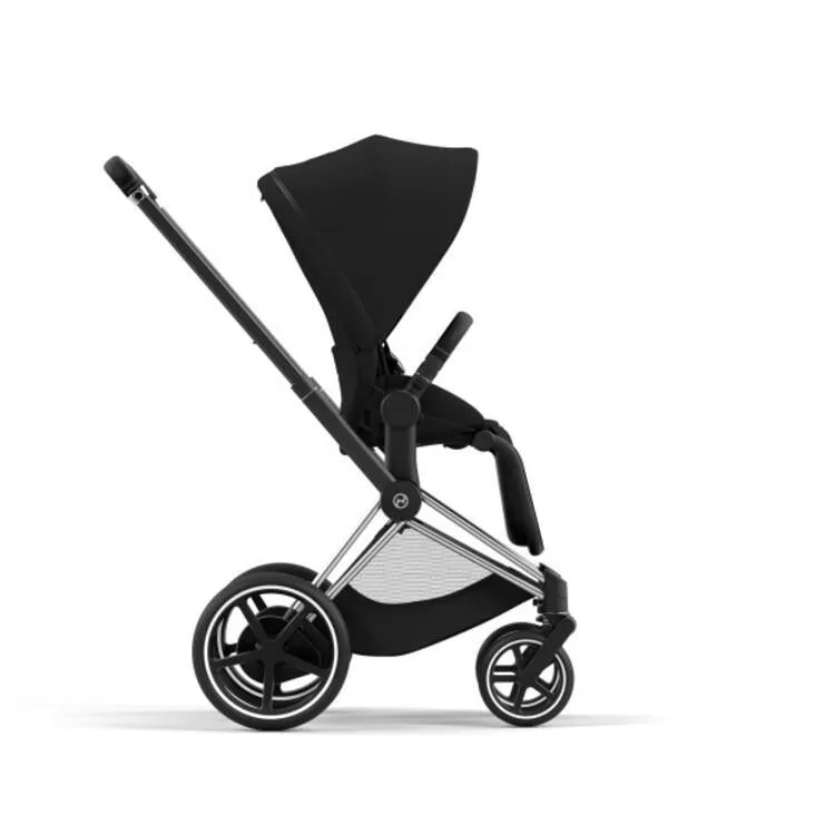 Cybex E-Priam 2 Stroller - Chrome/Black Frame   Deep Black Seat Pack