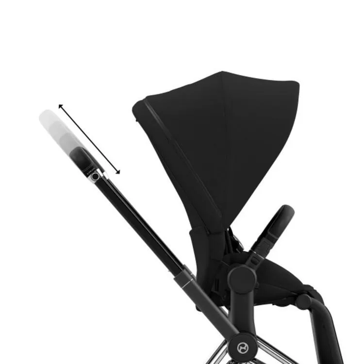 Cybex E-Priam 2 Stroller - Chrome/Black Frame   Deep Black Seat Pack