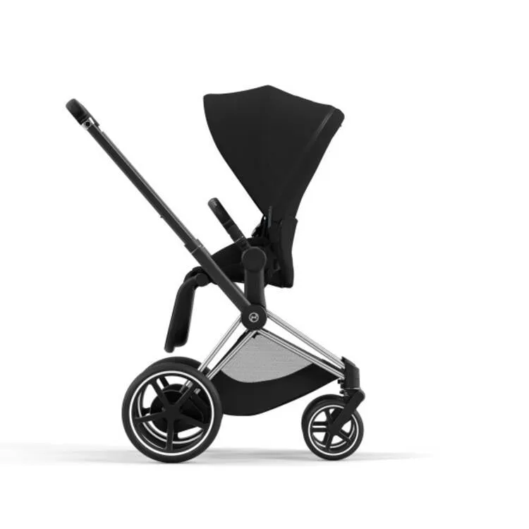 Cybex E-Priam 2 Stroller - Chrome/Black Frame   Deep Black Seat Pack