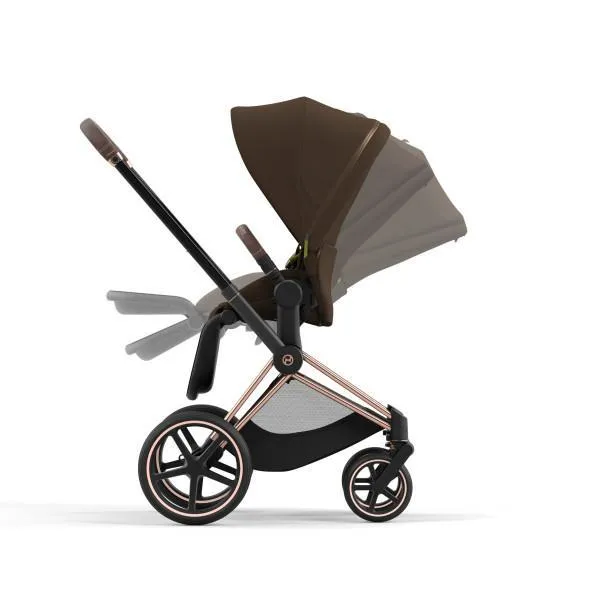 Cybex Priam 4 Stroller - Rose Gold/Brown Frame and Khaki Green Seat Pack