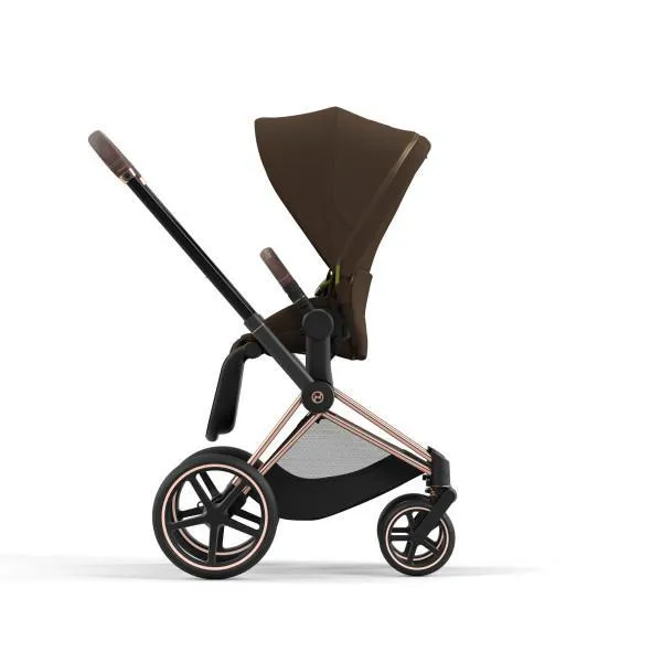 Cybex Priam 4 Stroller - Rose Gold/Brown Frame and Khaki Green Seat Pack