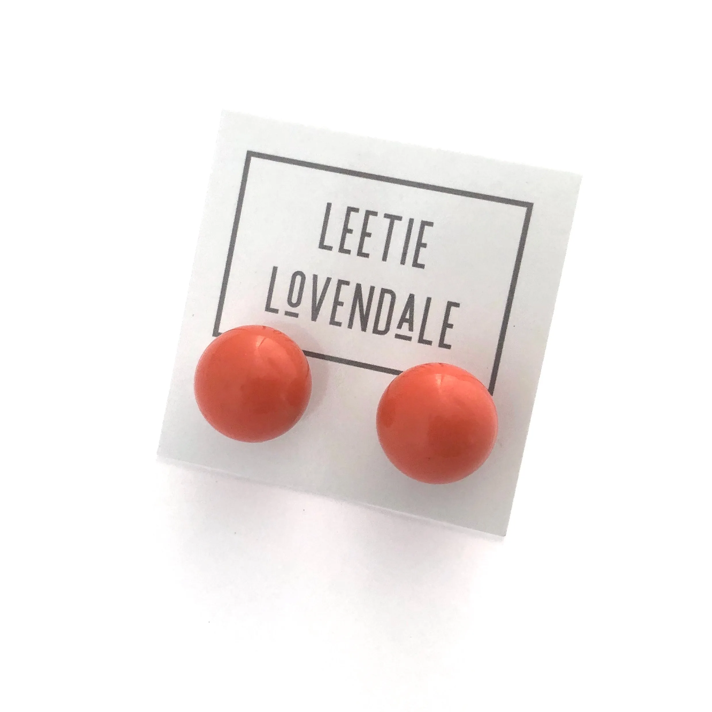 Dark Orange Jumbo Ball Stud Earrings